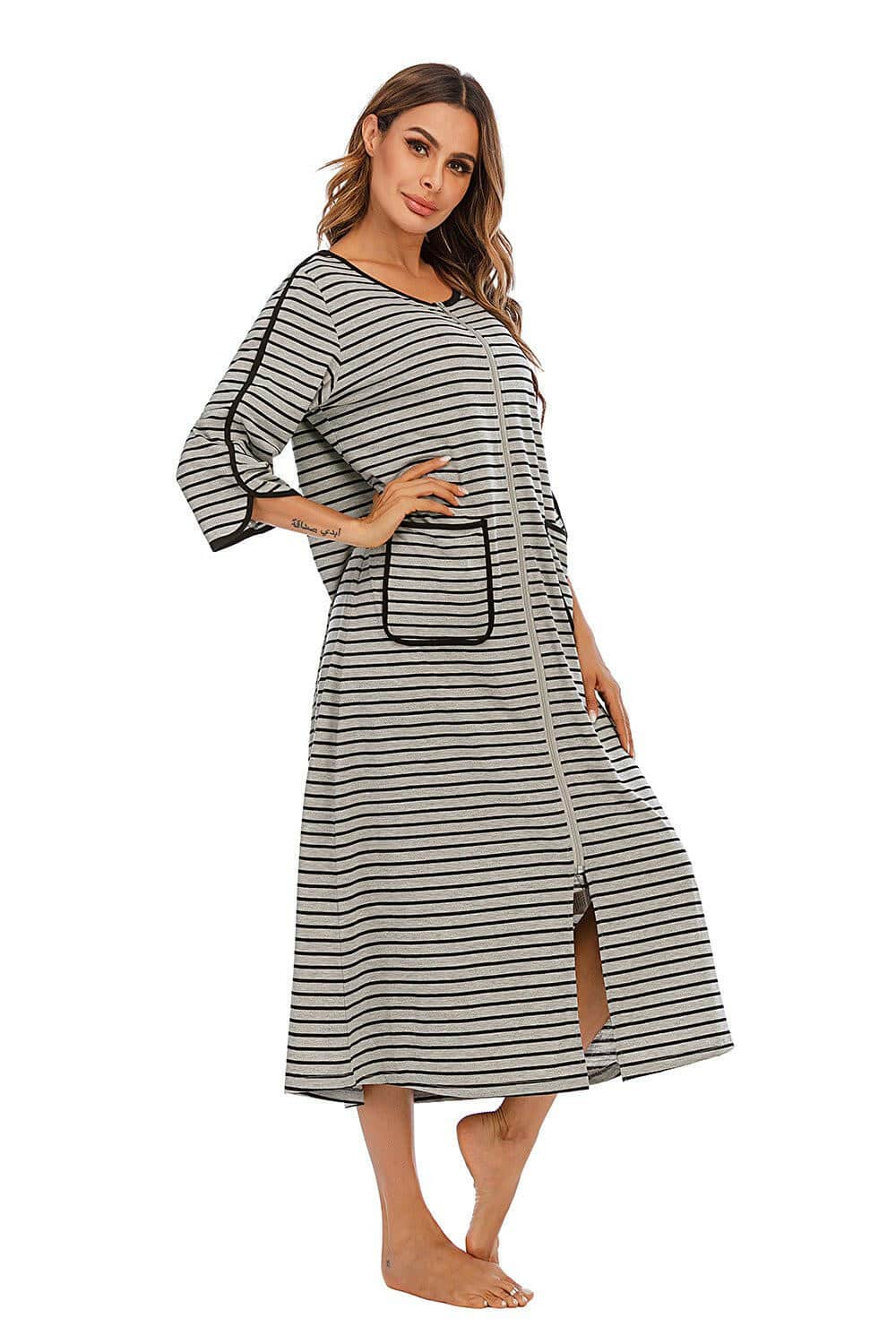 Elegant sheer night dress with pockets - Love Salve